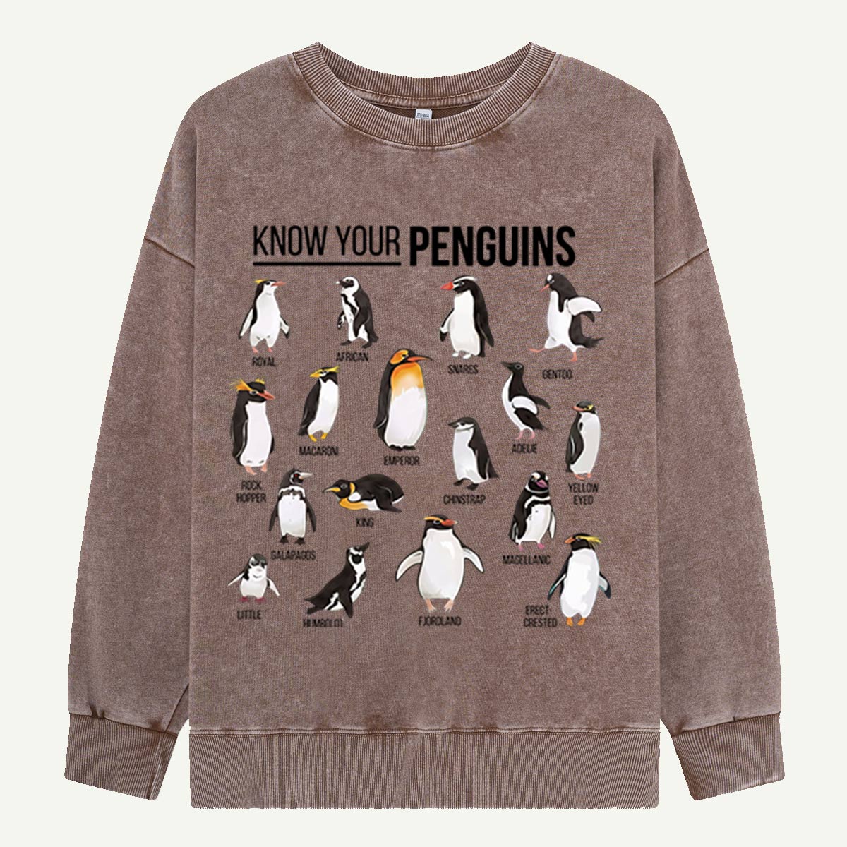 Know Your Penguins Washed Sweatshirts