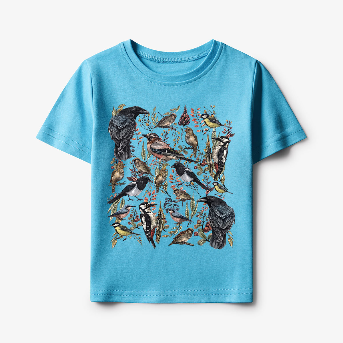 Vintage Wild Birds Botanical Kids T-Shirt
