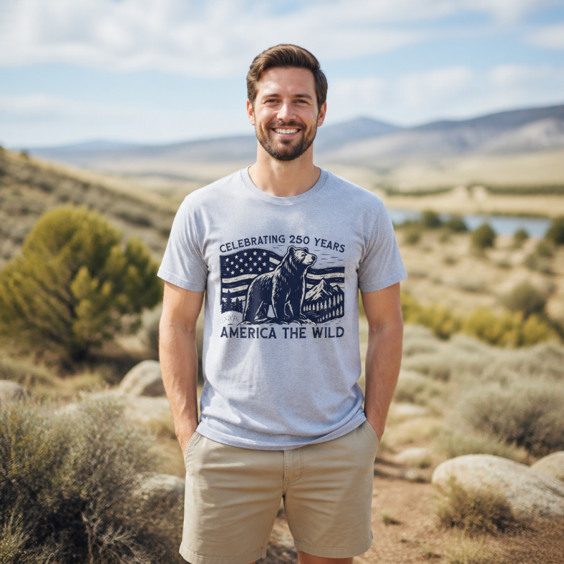 America the Wild 250 Years Bear T-Shirt