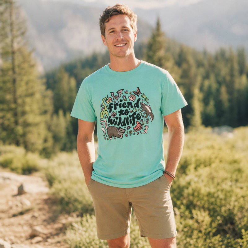 Friend to Wildlife Cute Animals Doodle T-Shirt