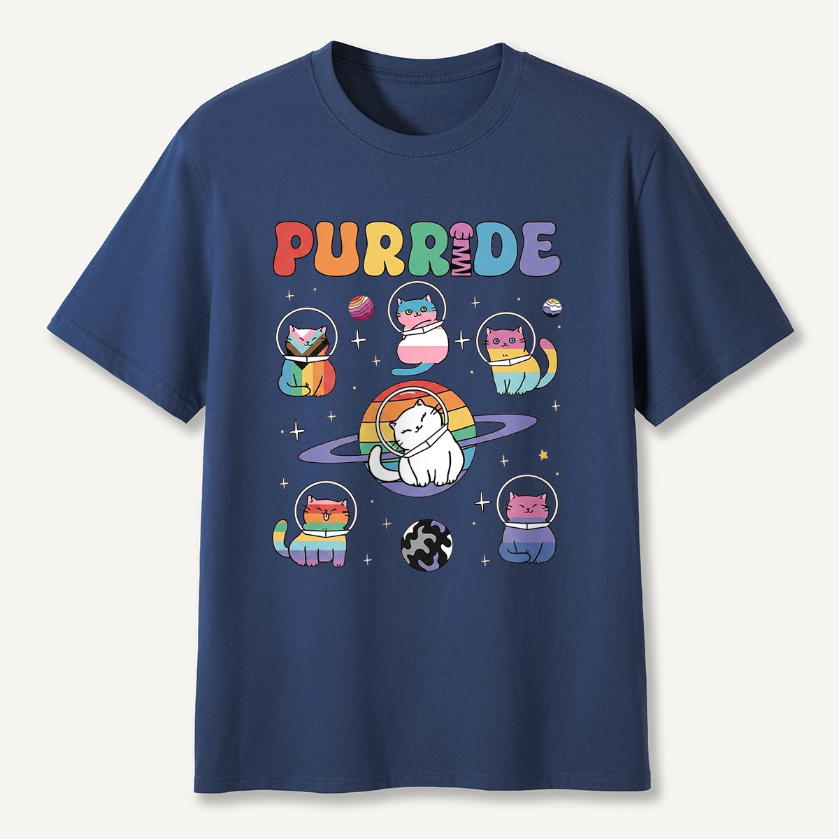 Purride Space Cats Rainbow T-Shirt