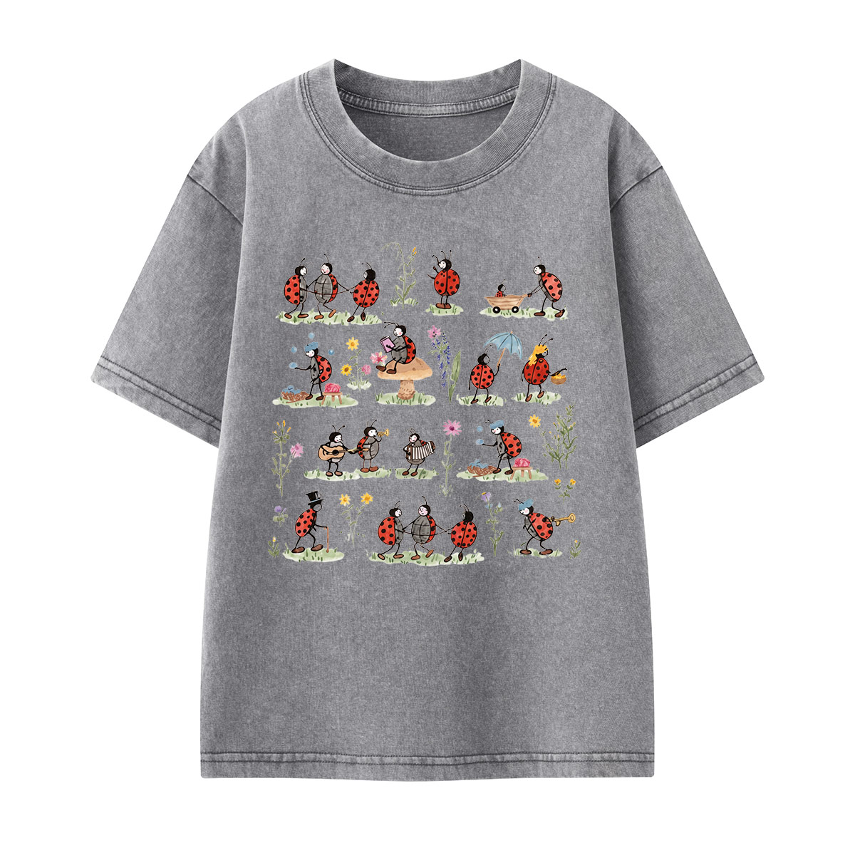 Colorful Bird Guide Kids Washed T-Shirt