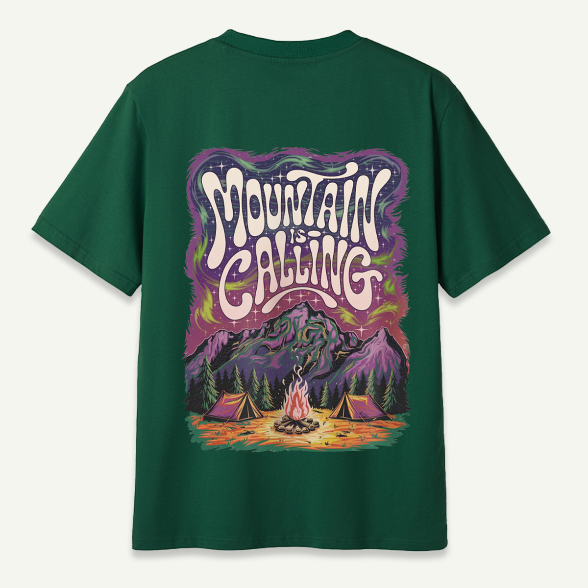 Mountain Is Calling Psychedelic Camping Night T-Shirt