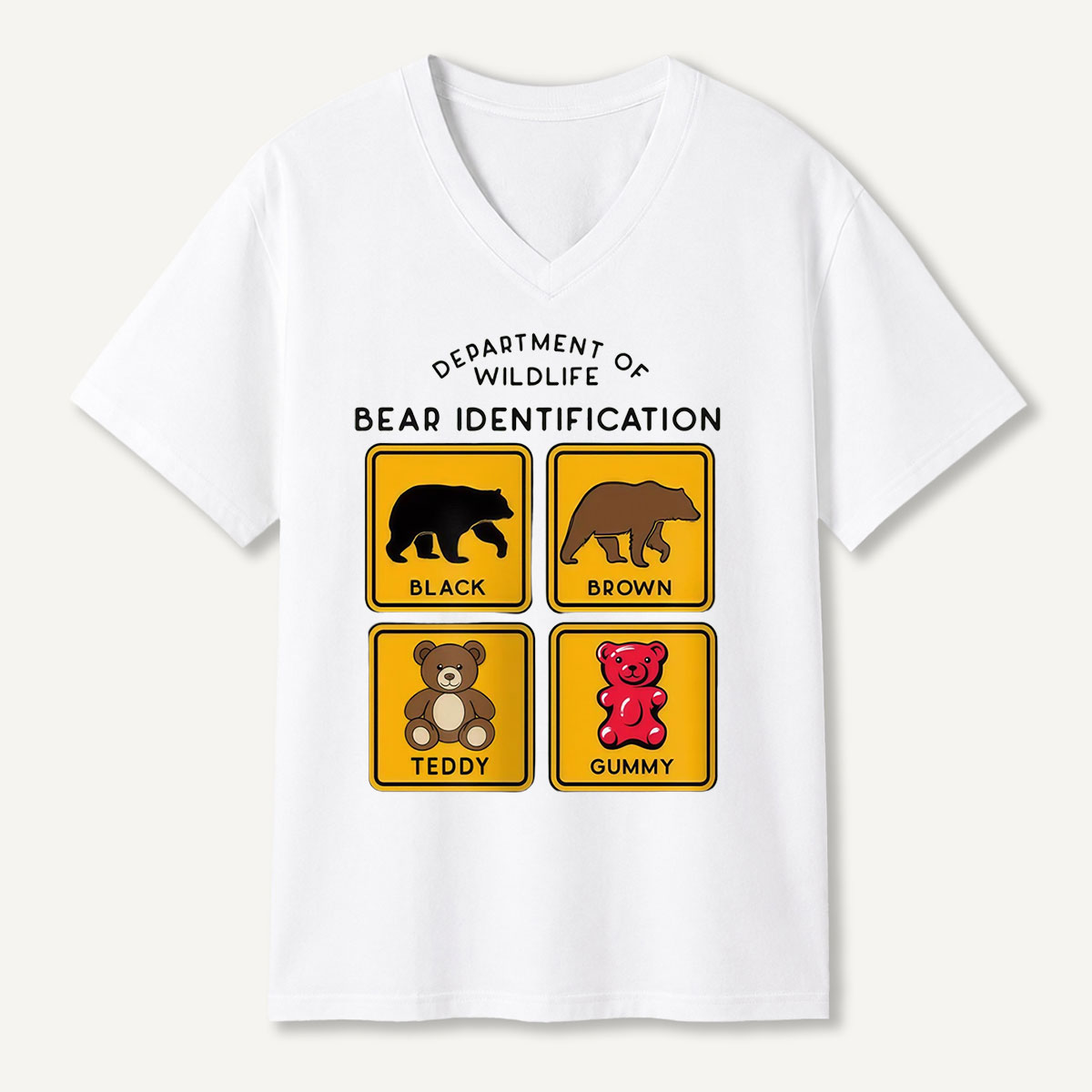 Department of Wildlife Bear Identification V-neck T-Shirt