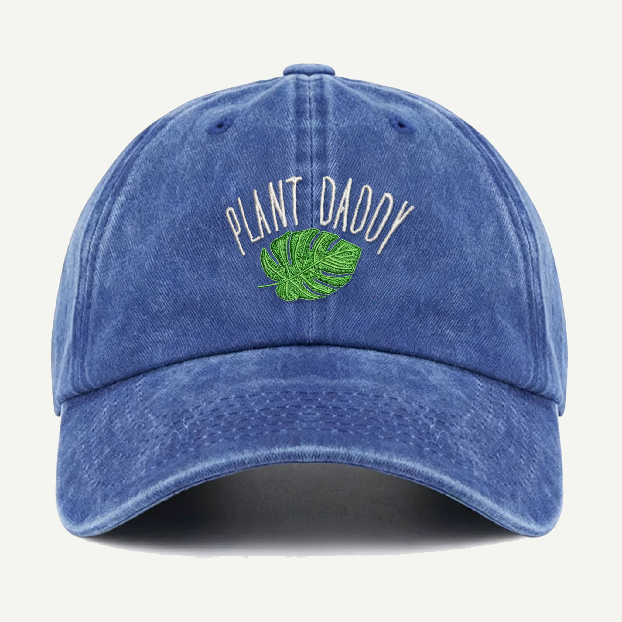 Plant Daddy Tropical Leaf Washed Embroidered Hat