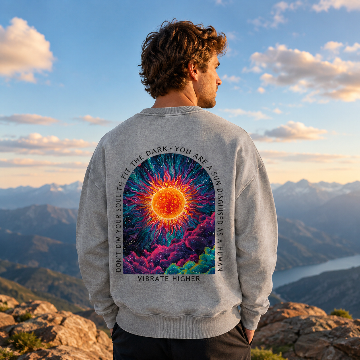 A Sun Disguised as Human Washed Sweatshirts