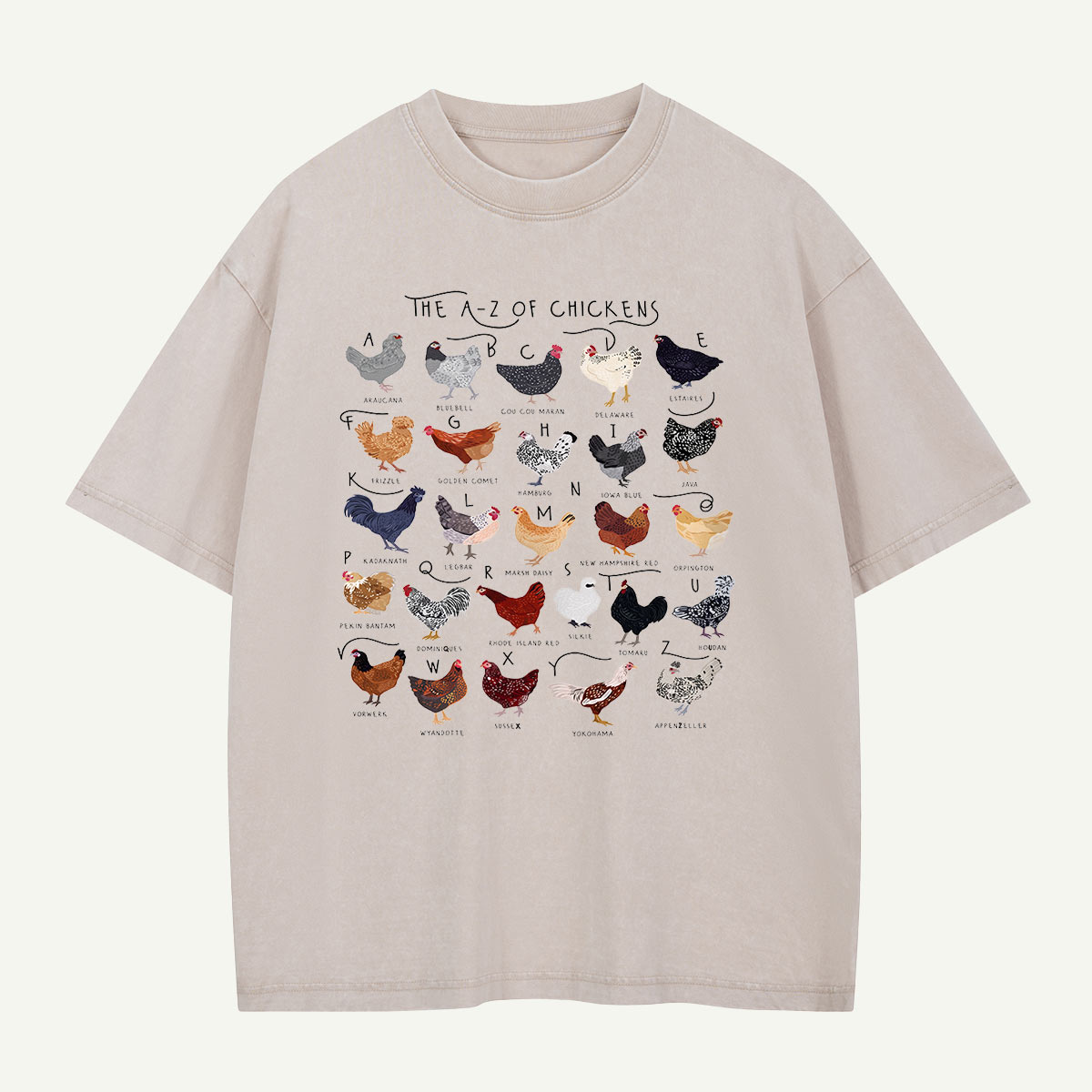 The Chicken Alphabet Washed T-Shirt