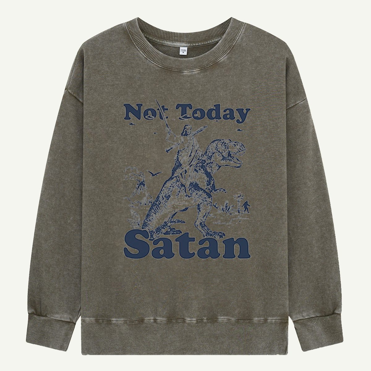 Not Today Satan Witchy Rabbit Washed Sweatshirts