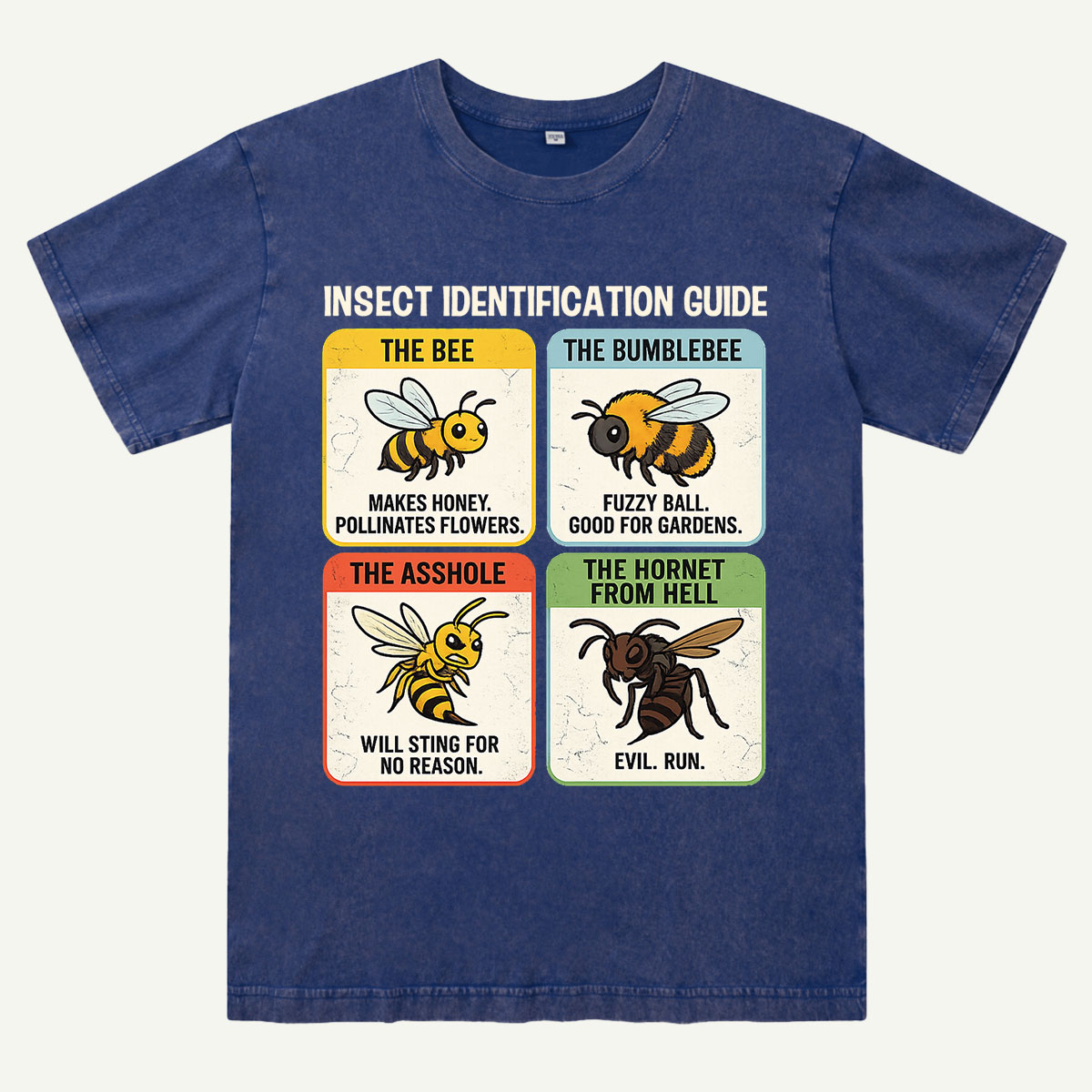 Funny Insect Identification Guide Washed T-Shirt