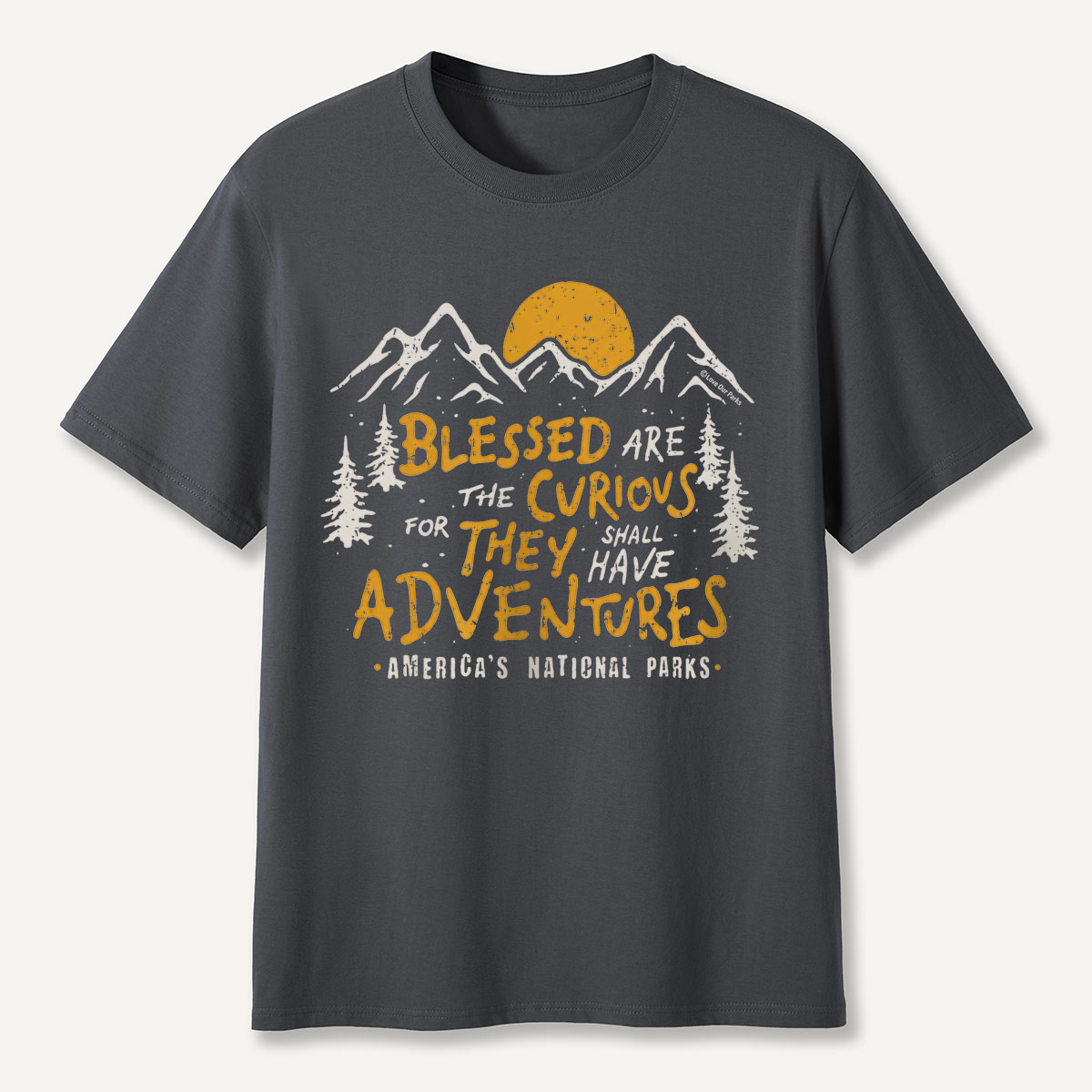 Blessed Are the Curious Adventure Mountains T-Shirt