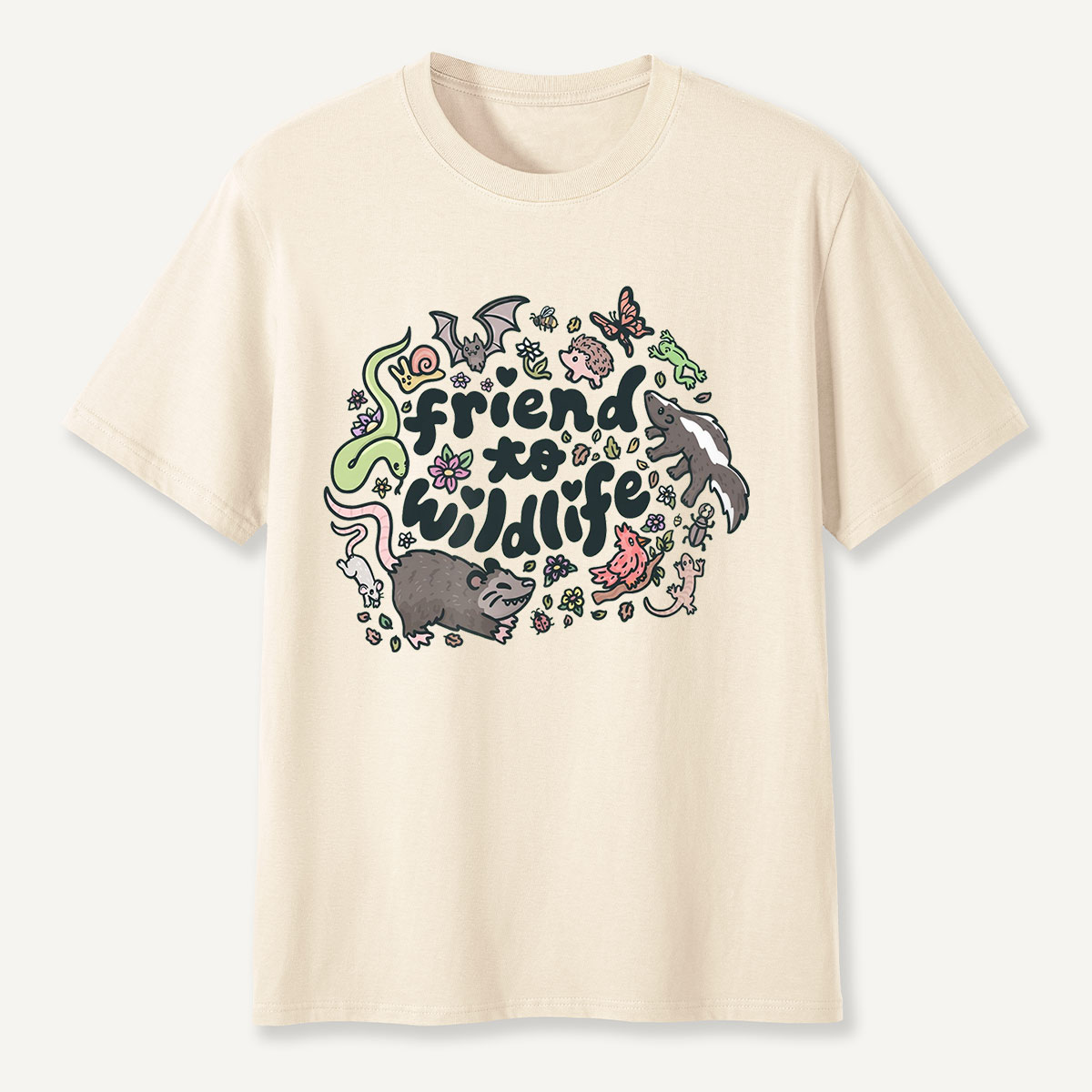 Friend to Wildlife Cute Animals Doodle T-Shirt