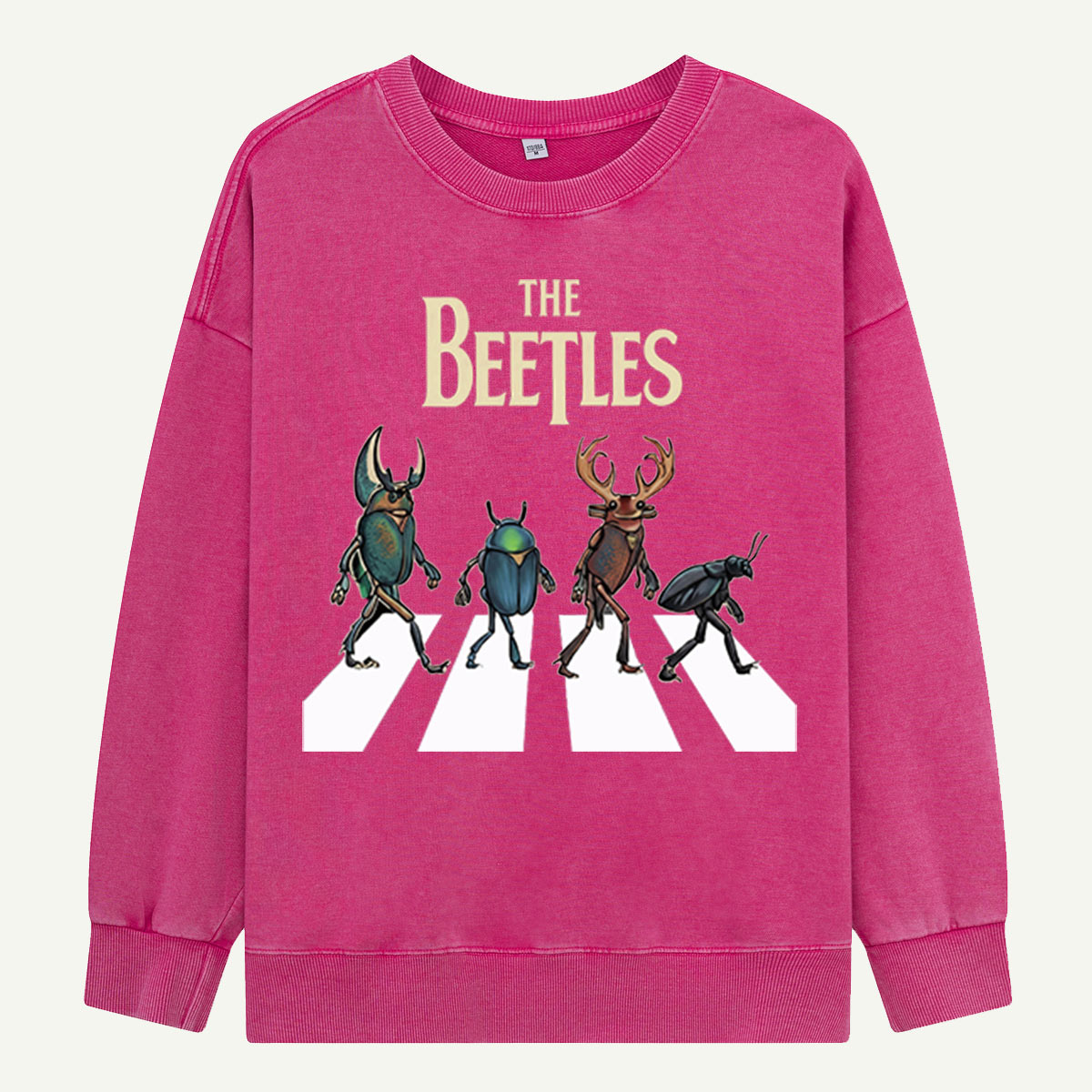 The Beetles Funny Insect Band Washed Sweatshirts