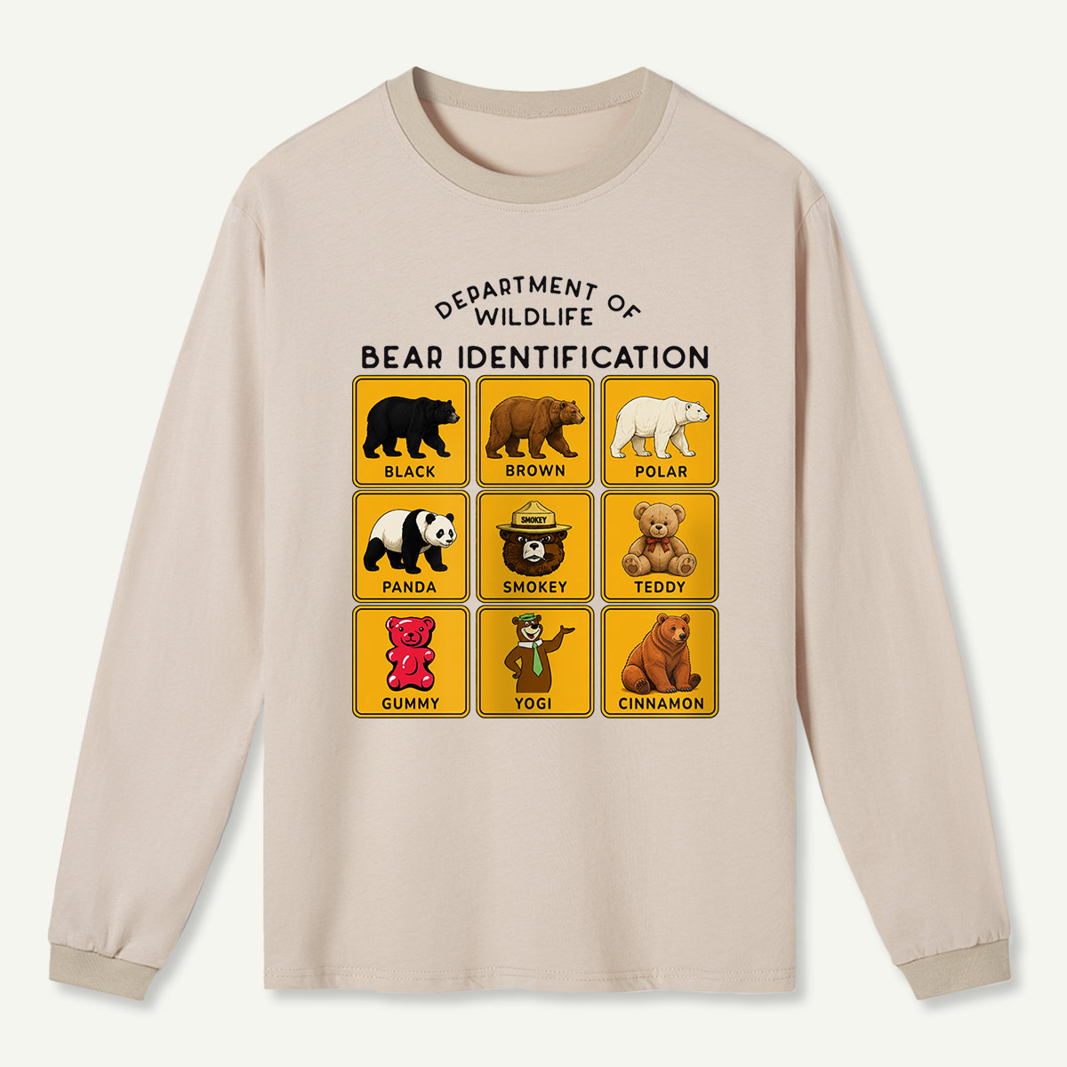 Department of Wildlife Bear Identification Long Sleeve T-Shirt