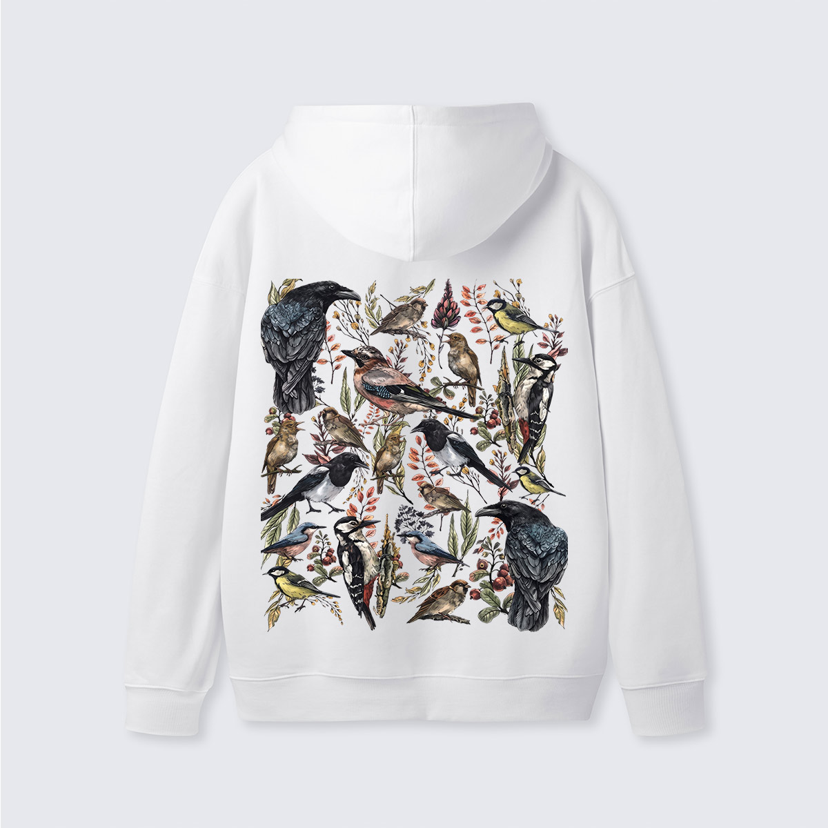 Vintage Wild Birds Botanical  Hoodie