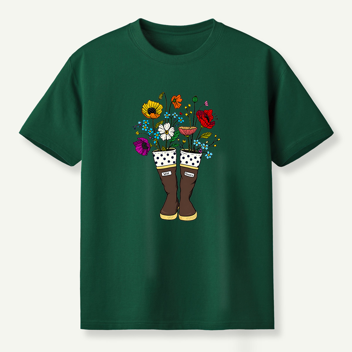 Wild Flowers Garden Boots Colorful Wildflower Bouquet T-Shirt