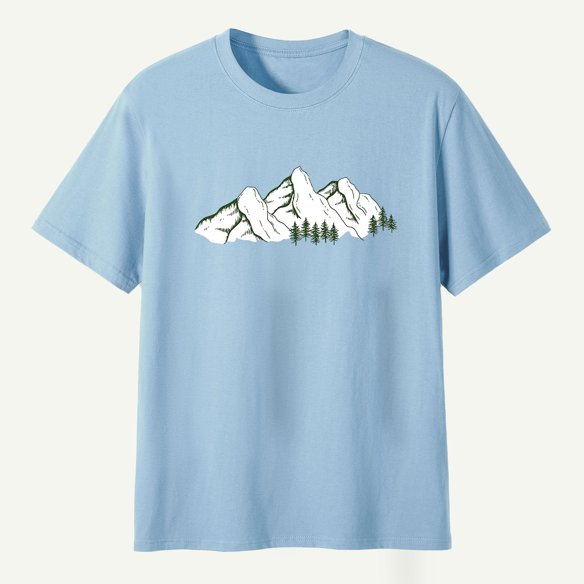 Minimal Mountain Range Line Art T-Shirt