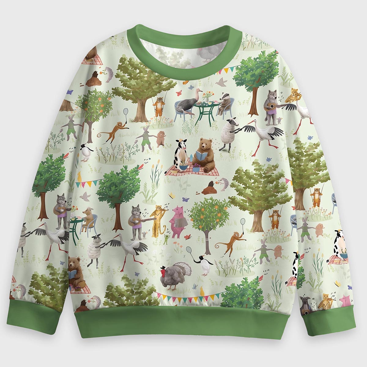 Woodland Animals Picnic Party Kids Premium Eco Sweatshirts