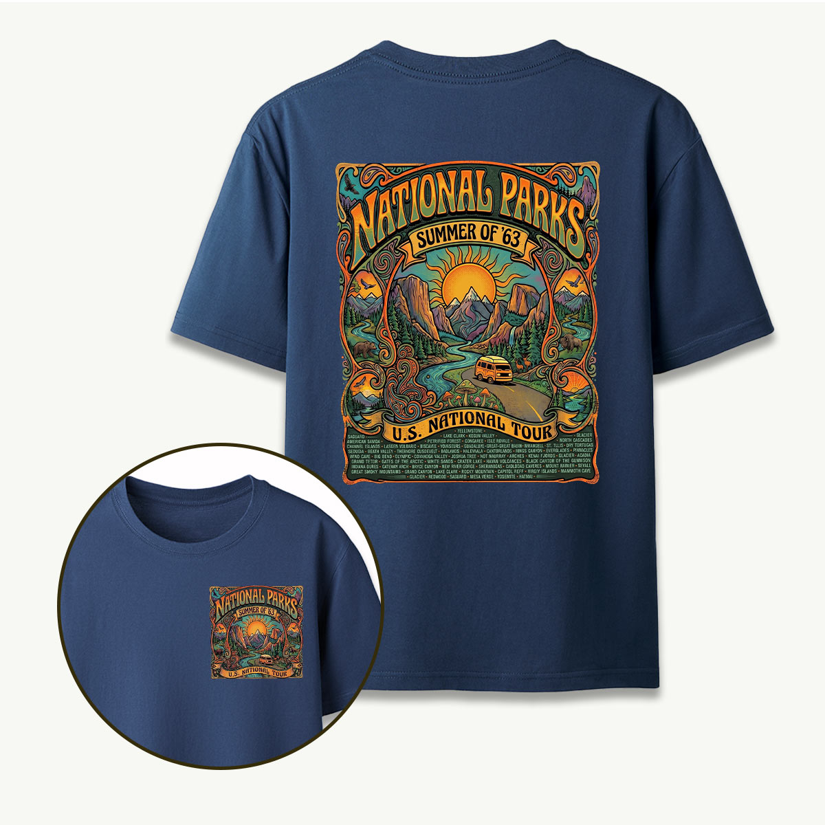 Vintage National Parks US Tour Summer of 63 Retro T-Shirt