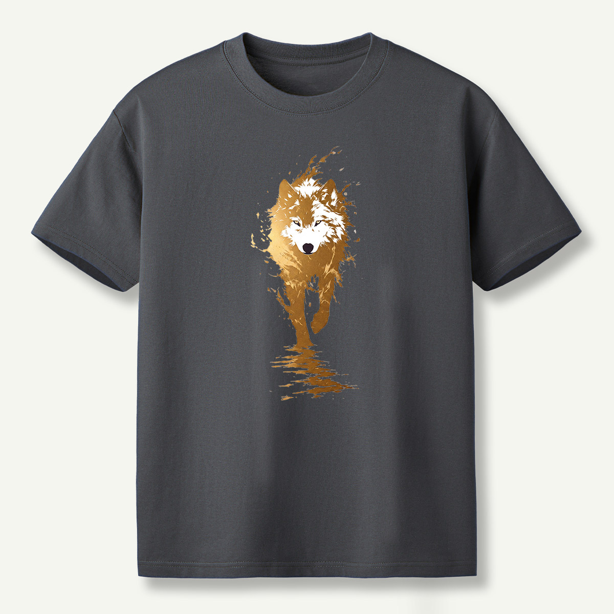 Golden Fox Reflection Watercolor T-Shirt