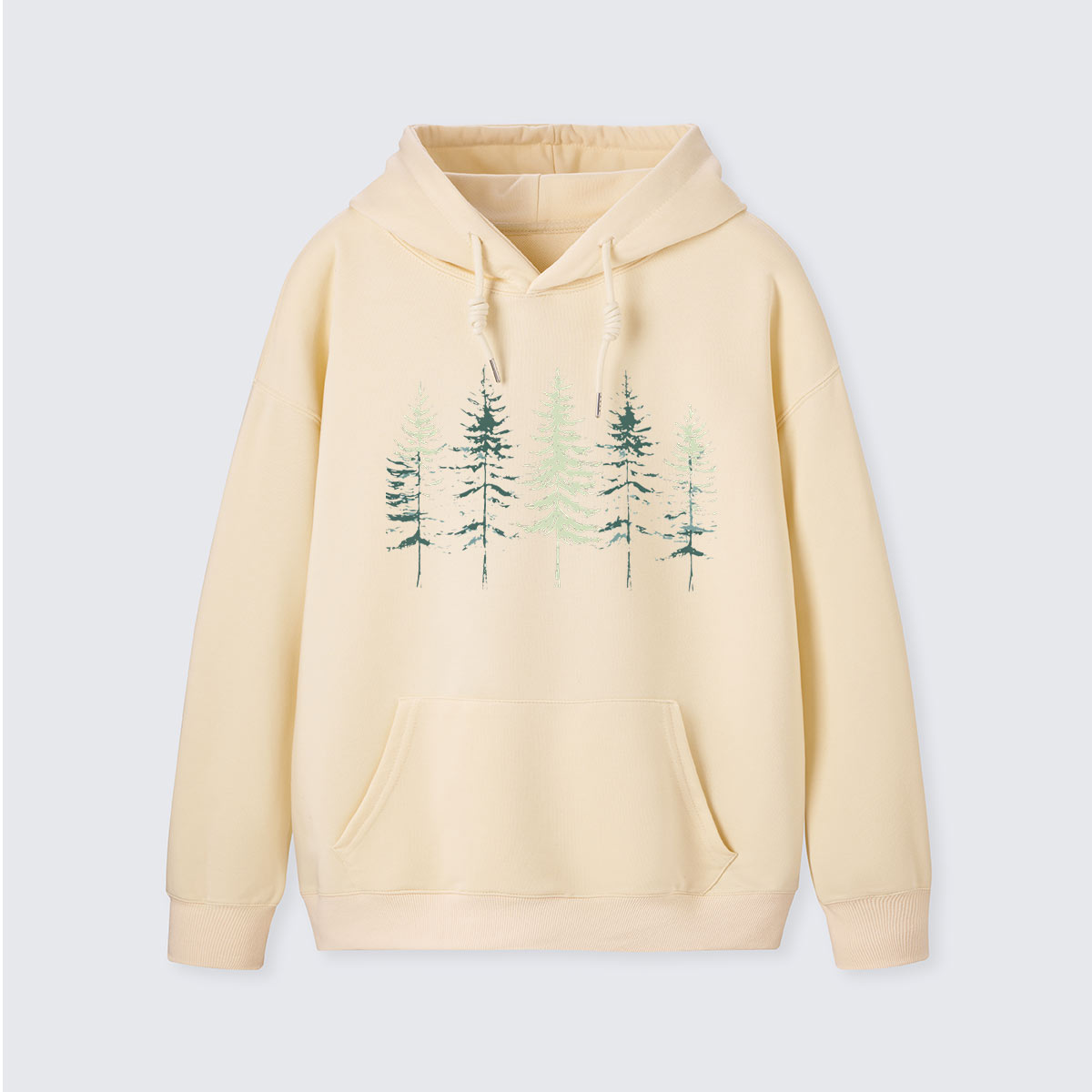 Minimal Pine Forest Silhouette Hoodie