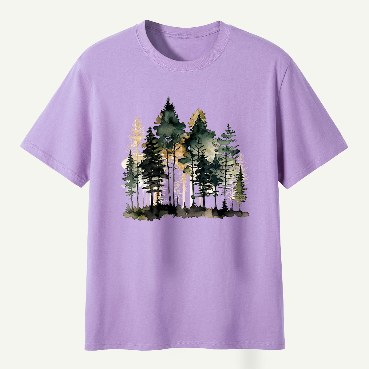 Watercolor Pine Forest Landscape T-Shirt