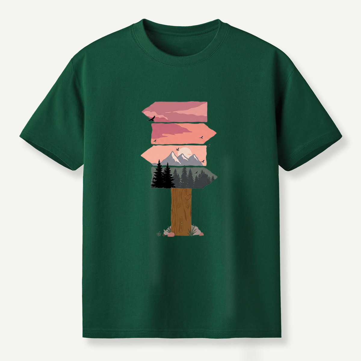 Sunset Layers Over Pine Forest T-Shirt