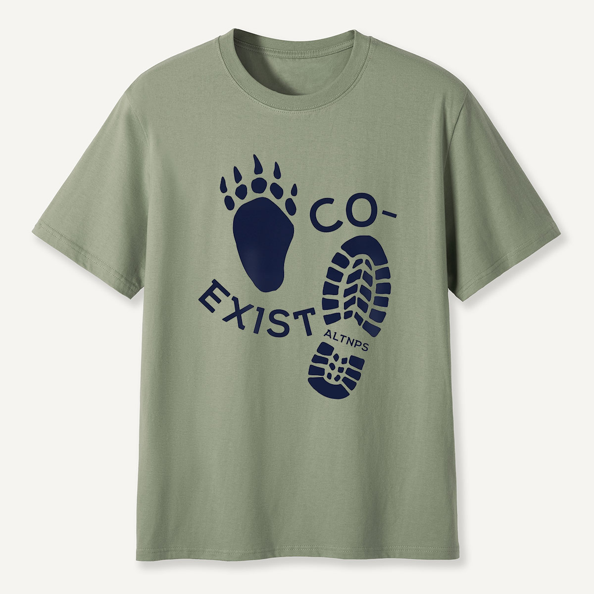 Co-Exist Bear Track and Boot Print T-Shirt