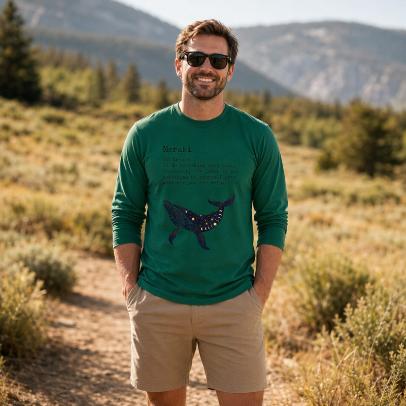 Meraki Whale Long Sleeve T-Shirt