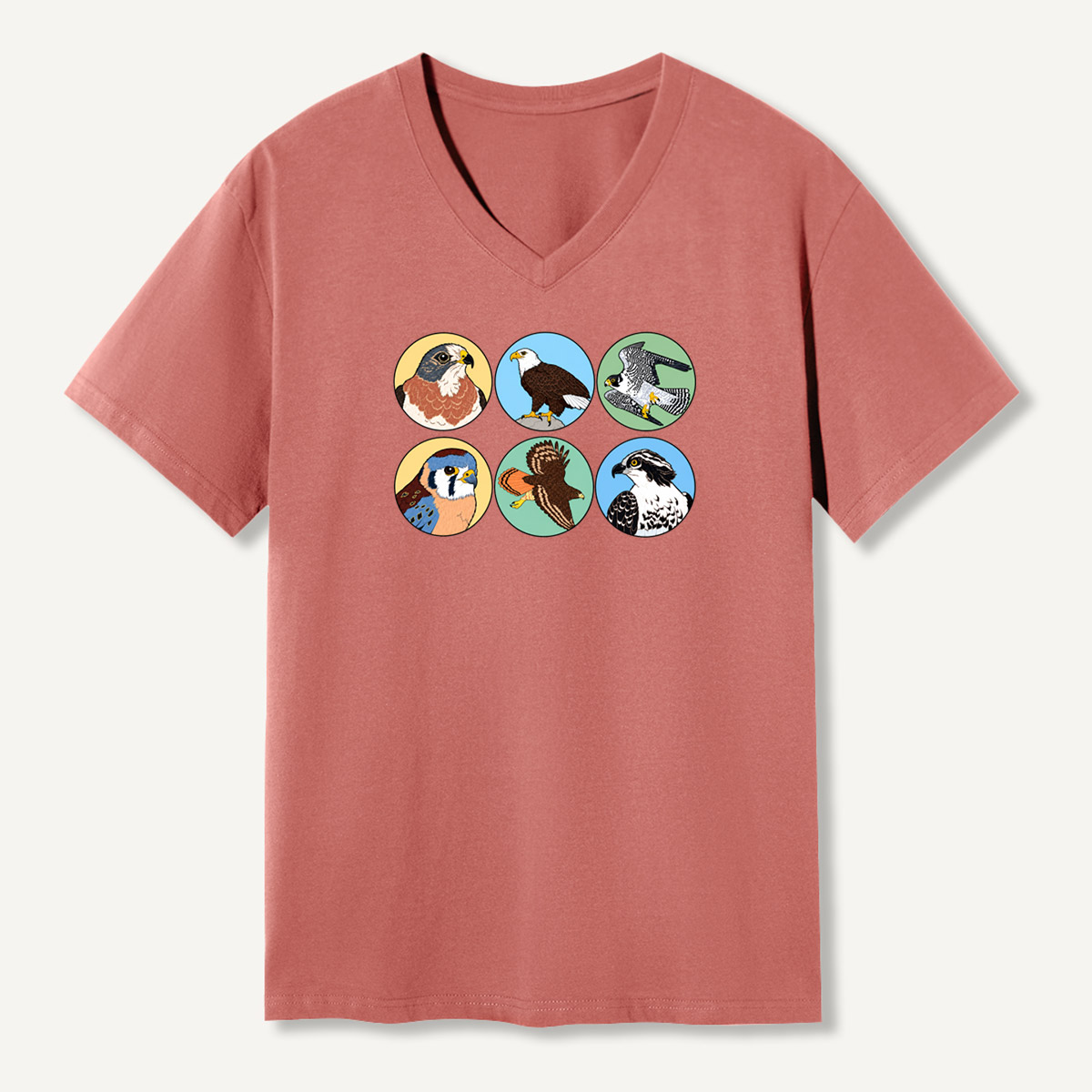 Birds Of Prey Circle Portrait Collection V-neck T-Shirt
