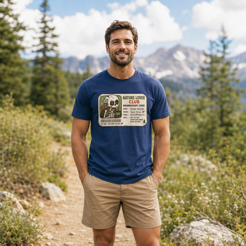Nature Lover Club Skeleton Membership Card T-Shirt