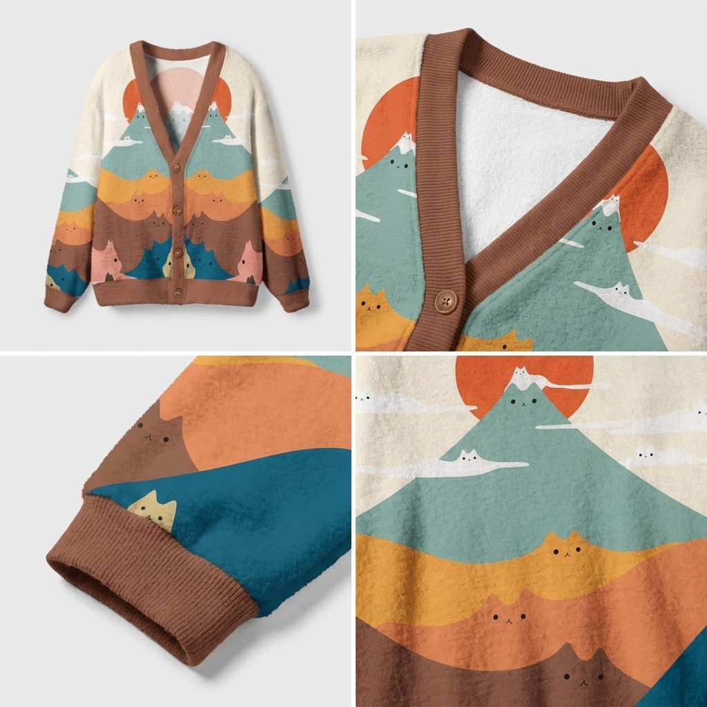 Peak-a-Boo Mountain Parade Ugly Cardigan Sweaters