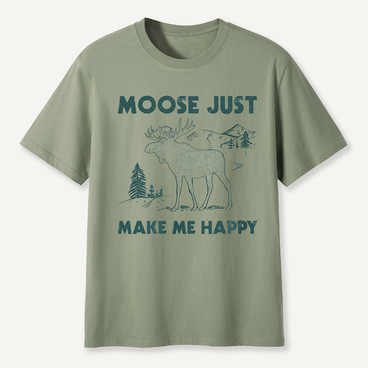 Moose Just Make Me Happy Funny Wildlife T-Shirt