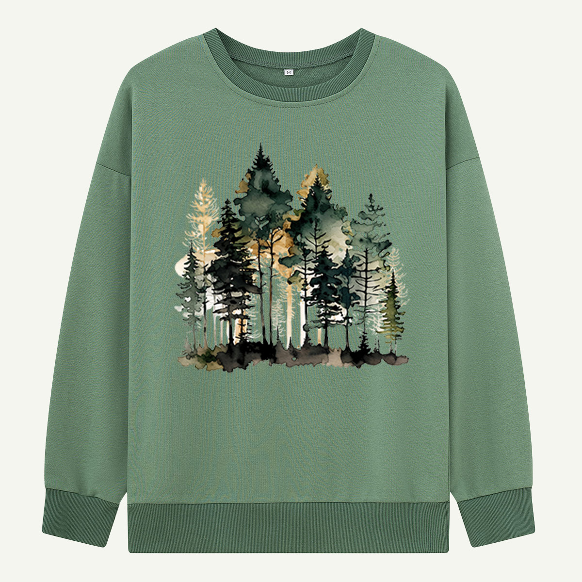 Watercolor Pine Forest Landscape Sweatshirts