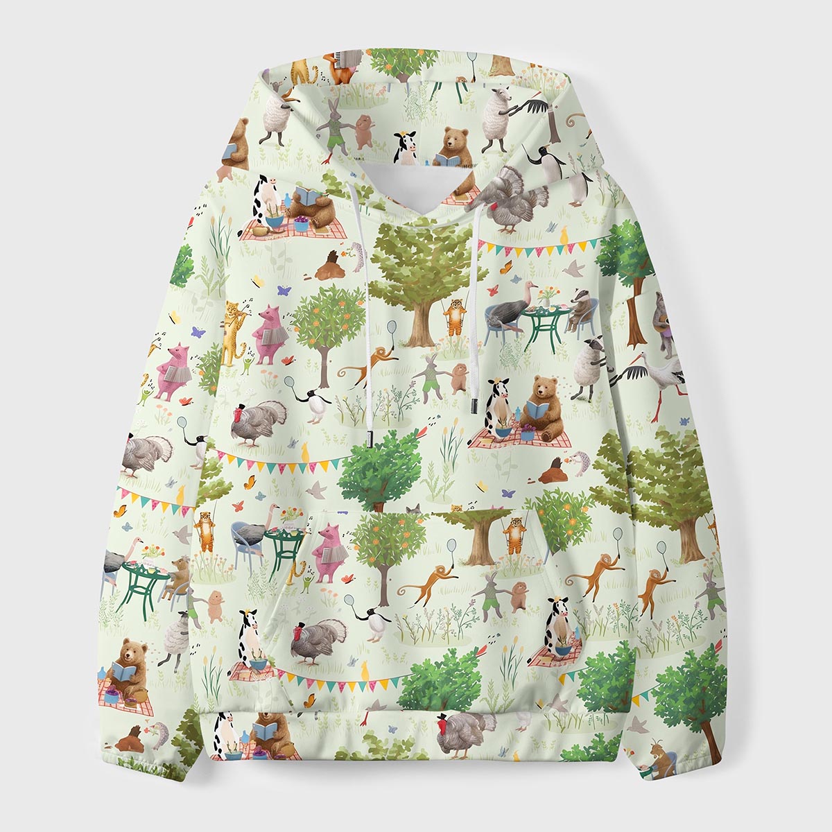 Woodland Animals Picnic Party Kids Premium Eco Hoodie