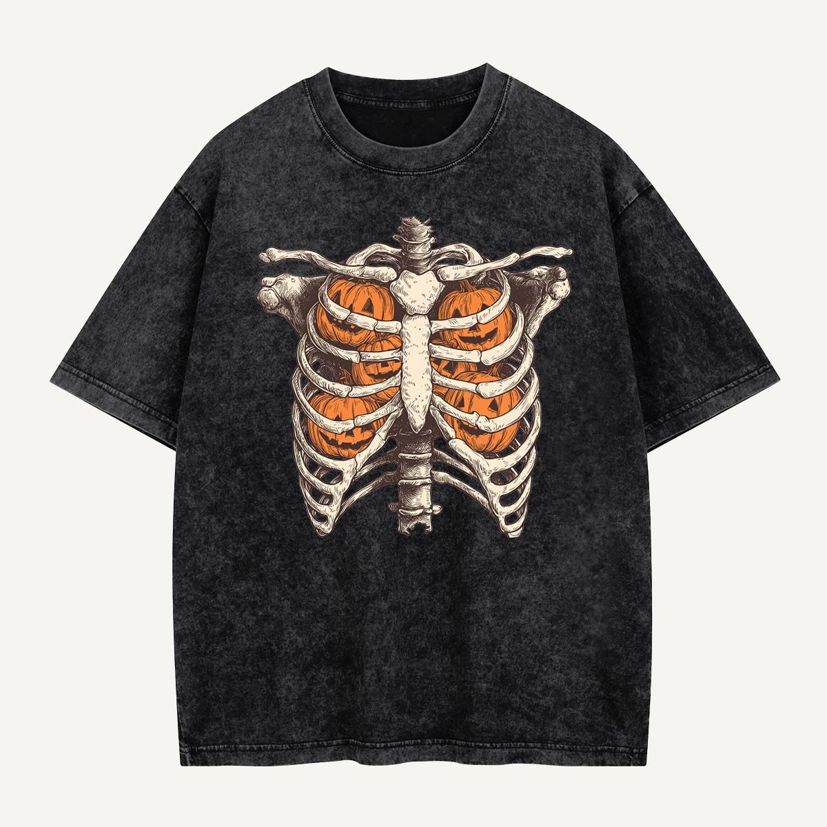  Pumpkin Cage Chest Washed T-Shirt