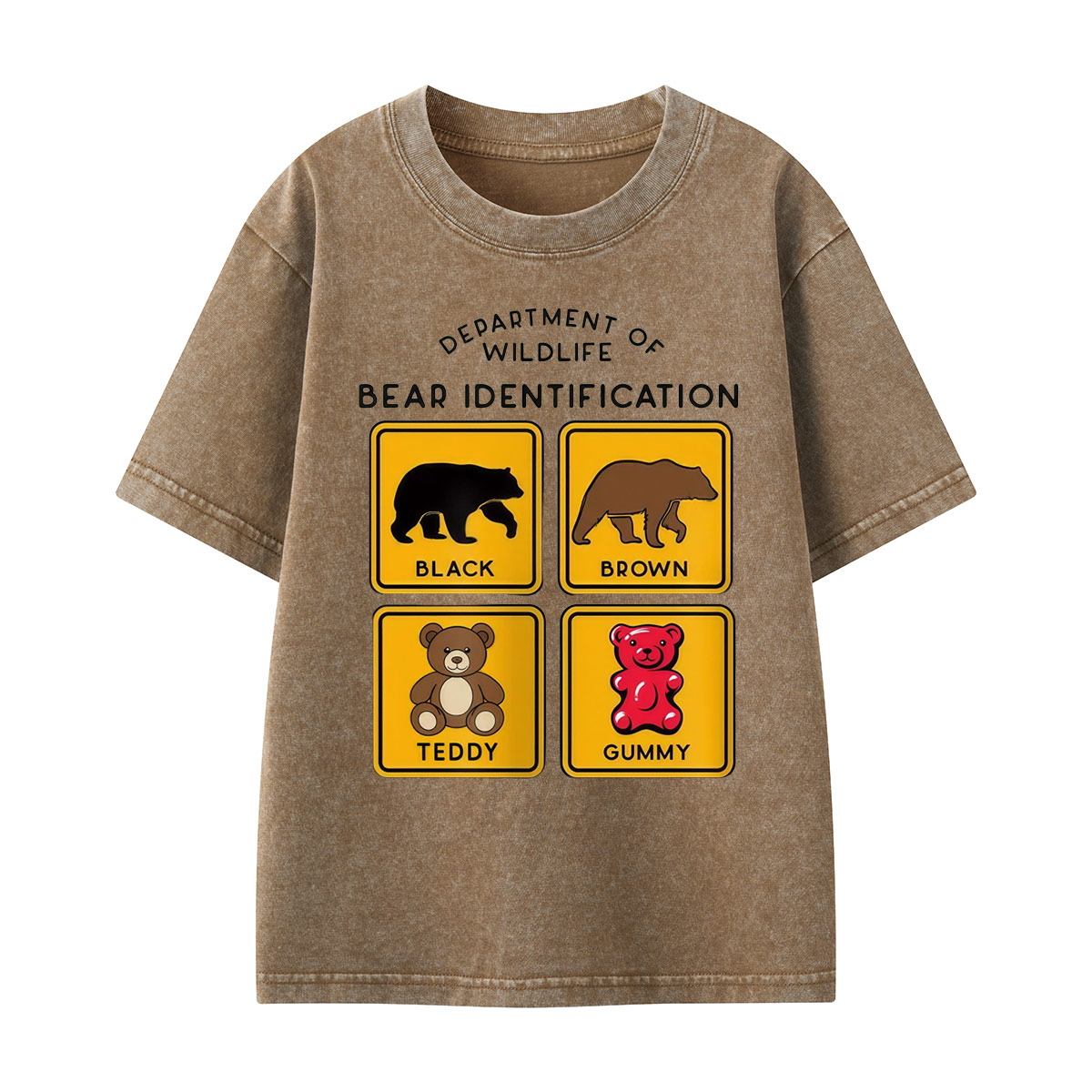 Department of Wildlife Bear Identification Kids Washed T-Shirt