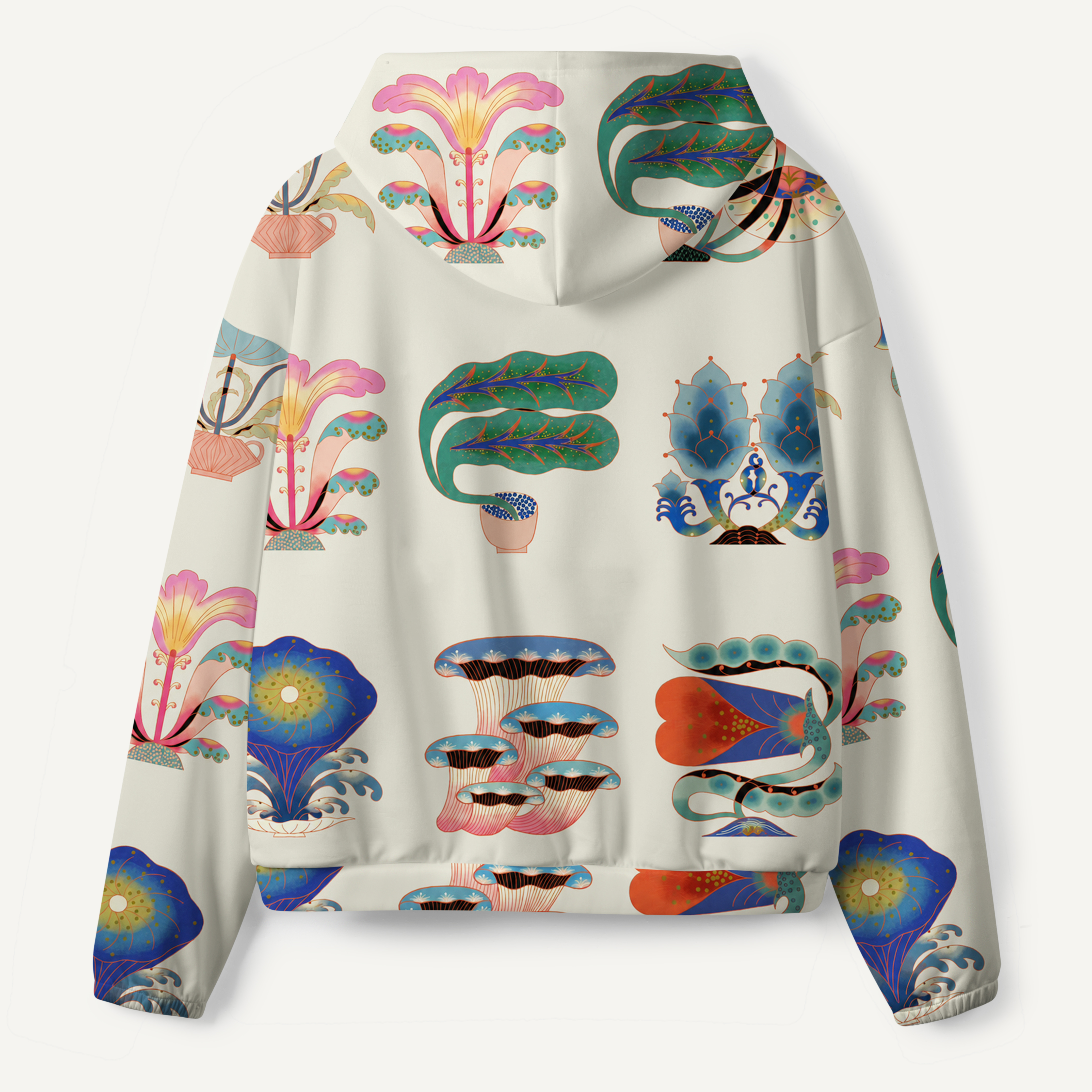 Vintage Mushroom Study Collection All-over Printed Hoodie