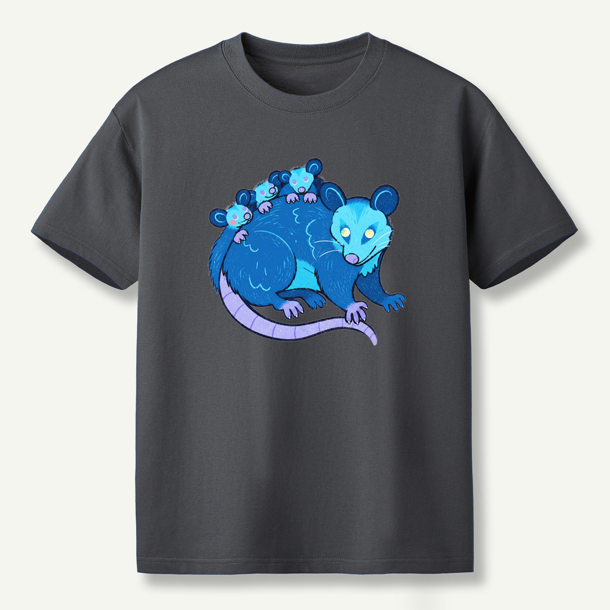 Blue Opossum Family T-Shirt