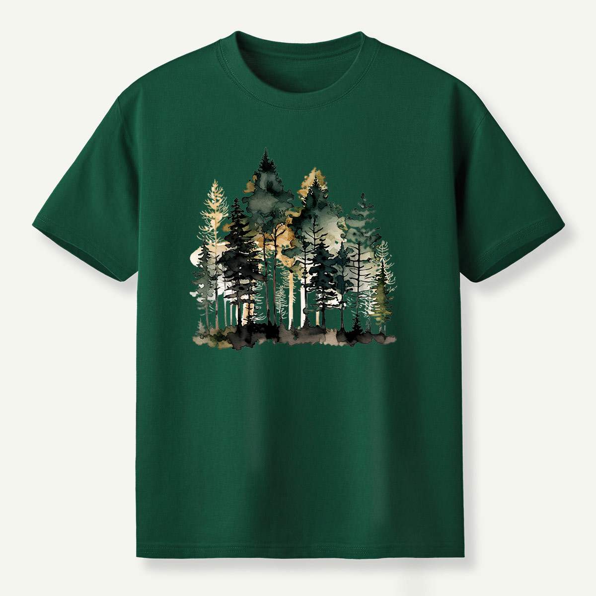 Watercolor Pine Forest Landscape T-Shirt