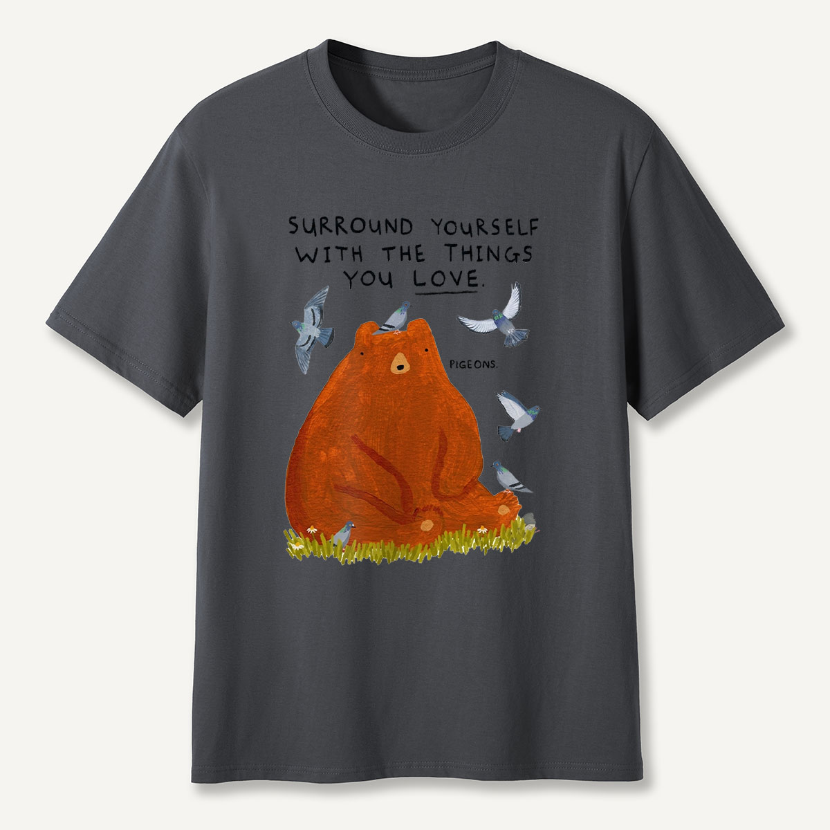 Wildlife Bear and Pigeons Inspirational T-Shirt