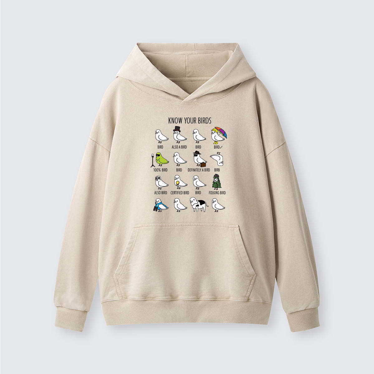 Know Your Birds Bird Chart Washed Hoodie