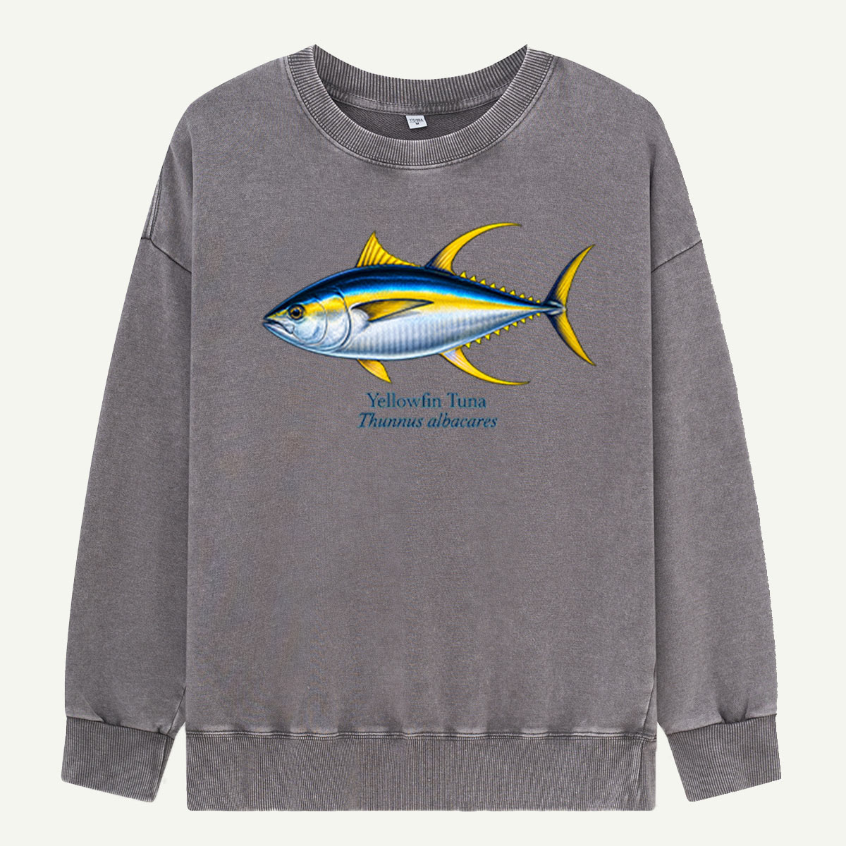 Yellowfin Tuna Marine Illustration Washed Sweatshirts