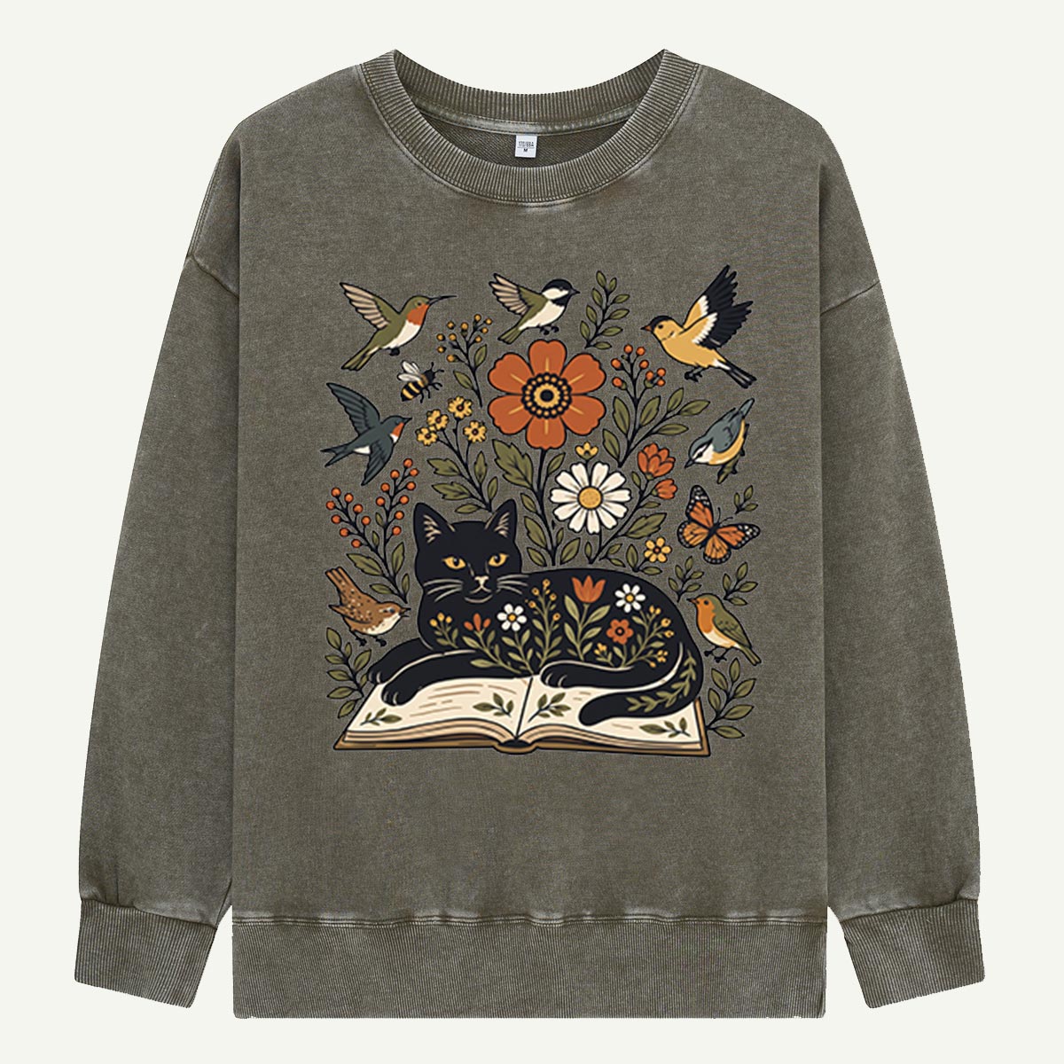The Cat Who Read the Garden Washed Sweatshirts