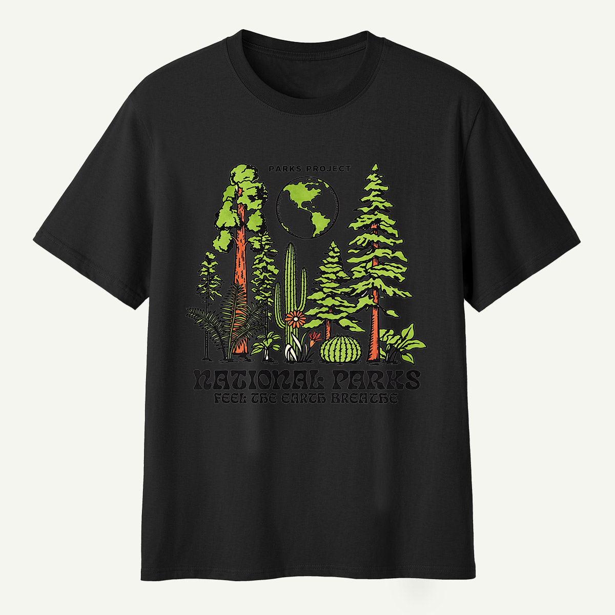 National Parks Feel The Earth Breathe Redwood Cactus Forest T-Shirt