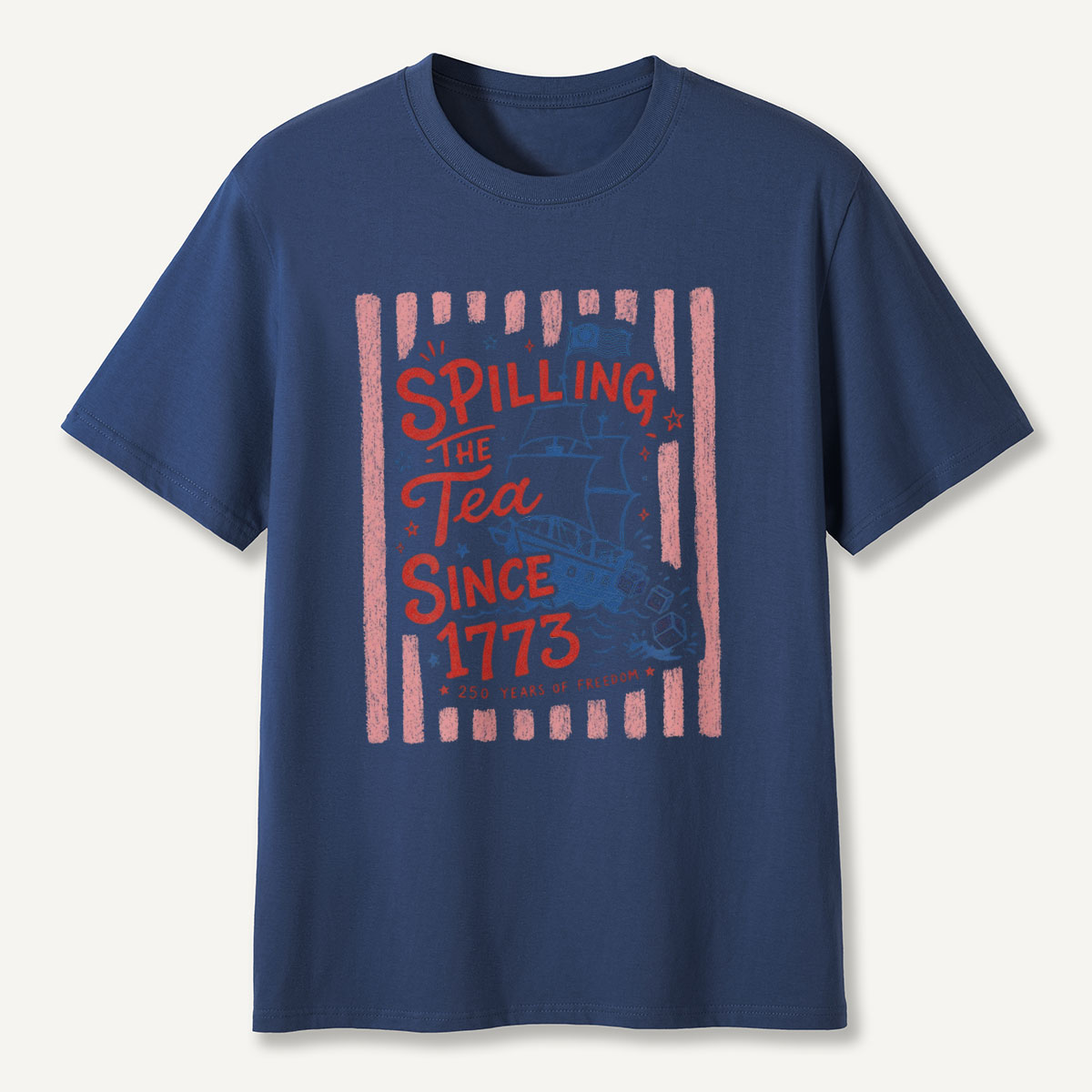 Striped Spilling The Tea Since 1773 T-Shirt