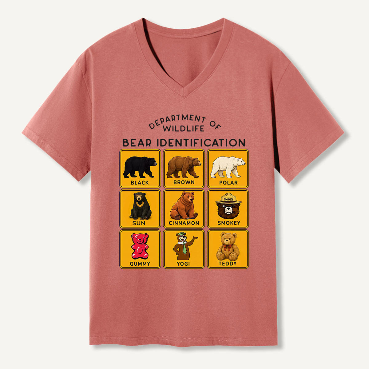 Department of Wildlife Bear Identification V-neck T-Shirt