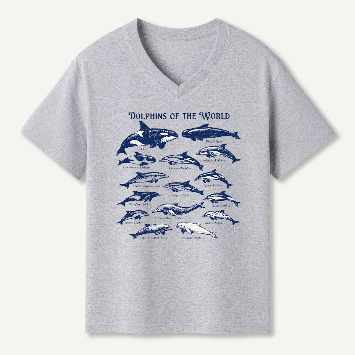 Dolphins Of The World Marine Guide V-neck T-Shirt