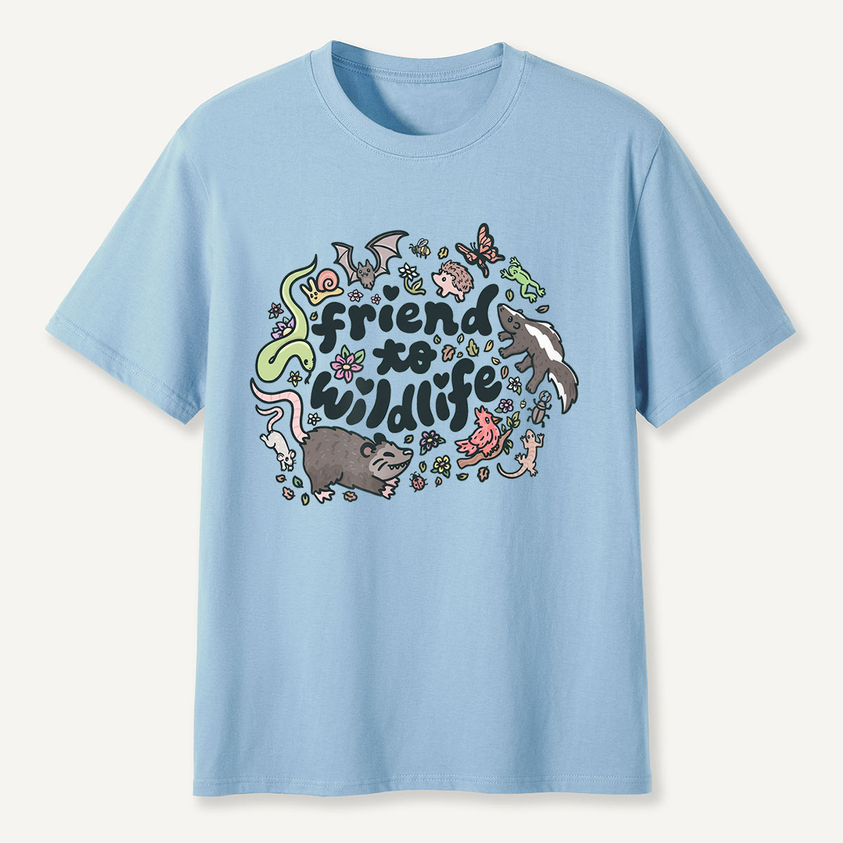 Friend to Wildlife Cute Animals Doodle T-Shirt