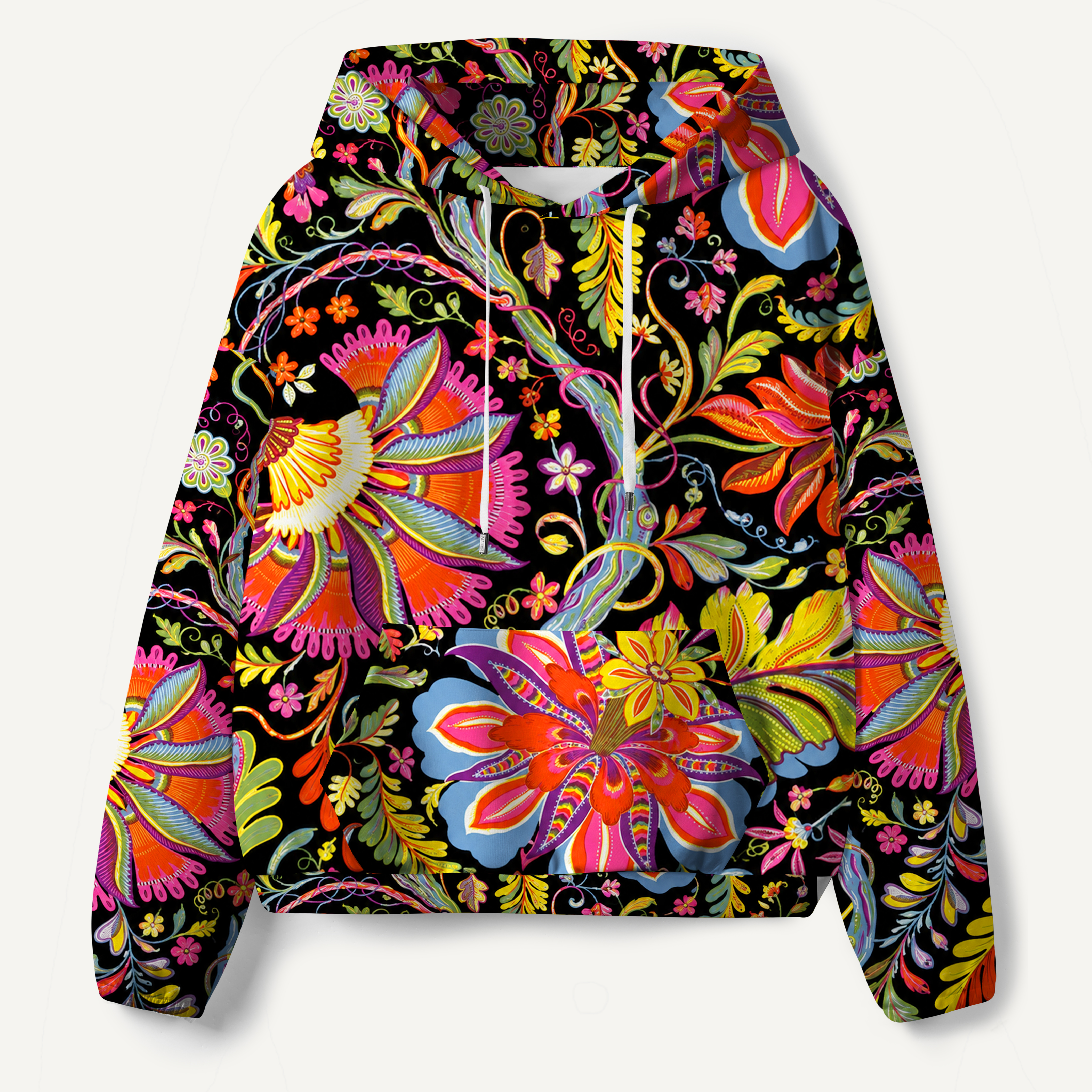 Ornamental Folk Garden All-over Printed Hoodie