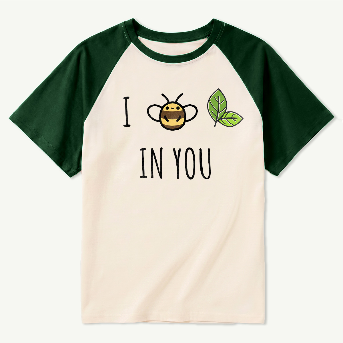 Bee Leaf Pun “I Believe in You” Raglan T-Shirt